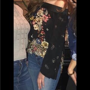 Off the shoulder floral blouse